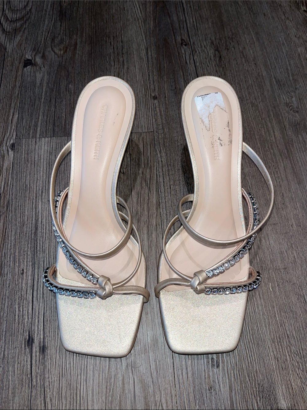 CHARLES & KEITH Embellished Strappy Heeled Sandals